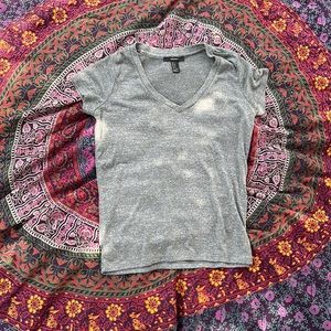 Heather green v-neck tee